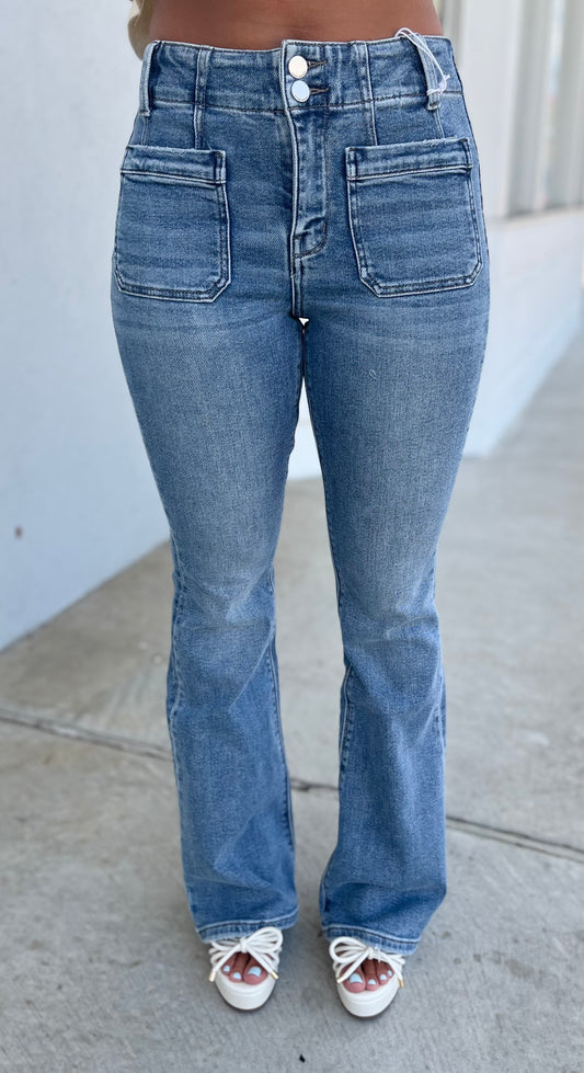 High Rise Dart Detail Flare