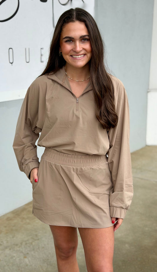 Sculpt Half Zip Pullover , Taupe