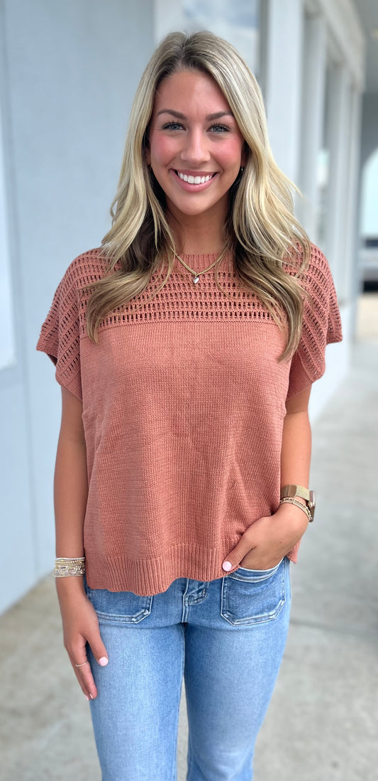 Cinnamon Dolman Crew Neck Sweater