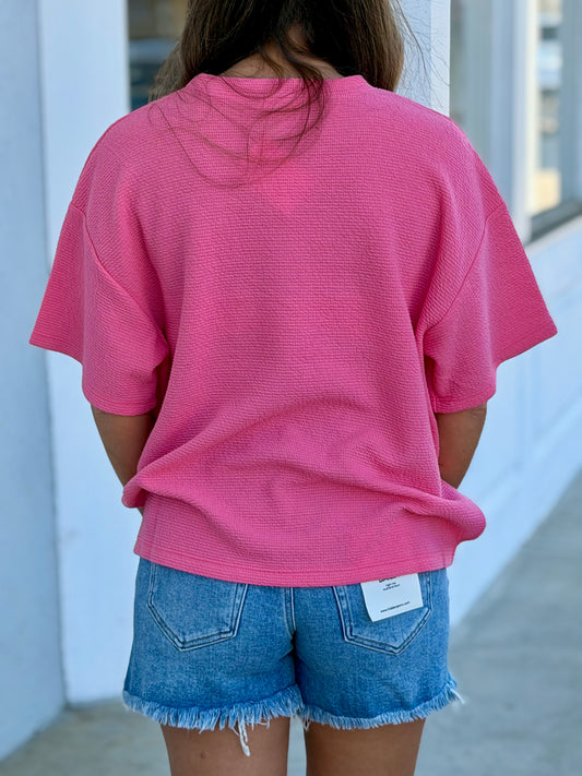 Pink Berry Cloud Knit 1/2 Sleeve Top