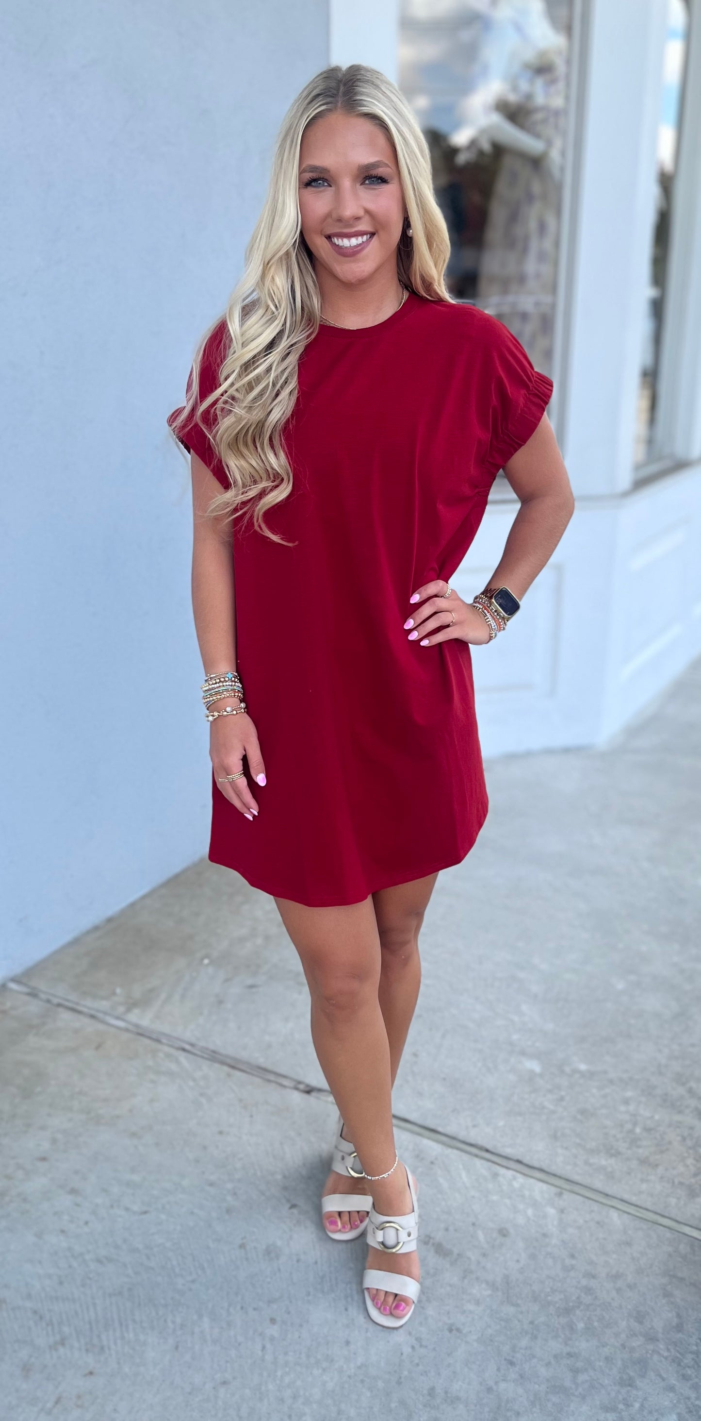 Crimson Knit Dress