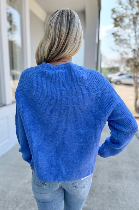 Diva Blue Round Neck Sweater Top