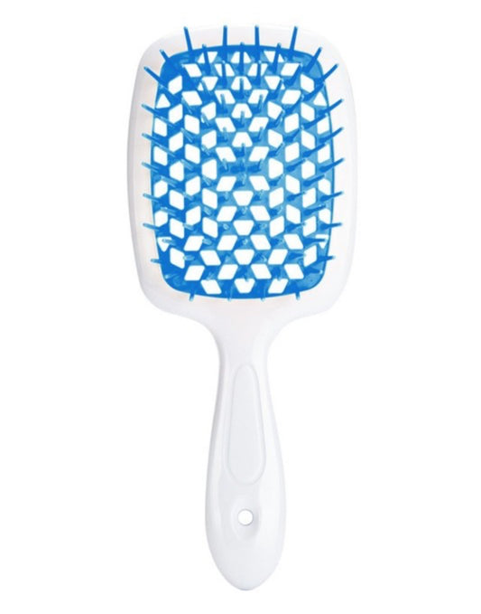 Detangling Hair Massage Brush, White/Blue