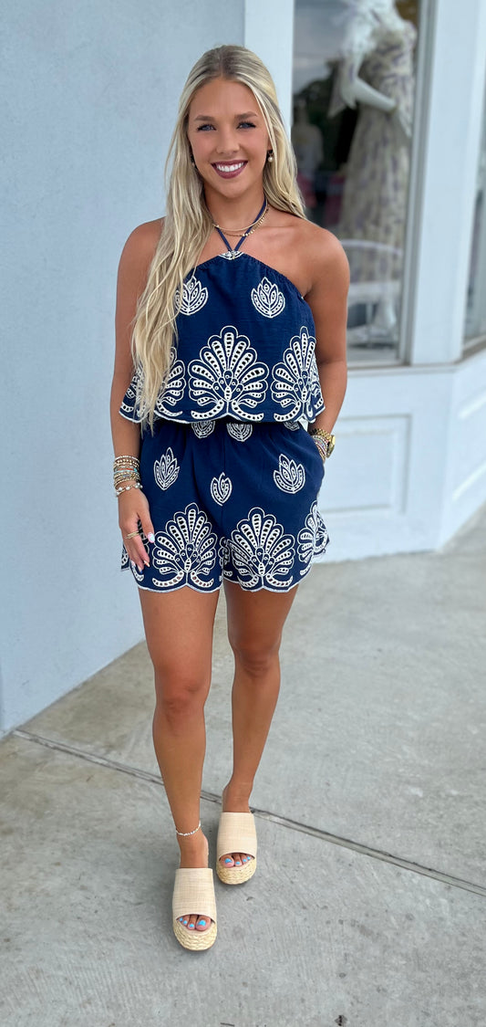 Cotton Embroidery Romper