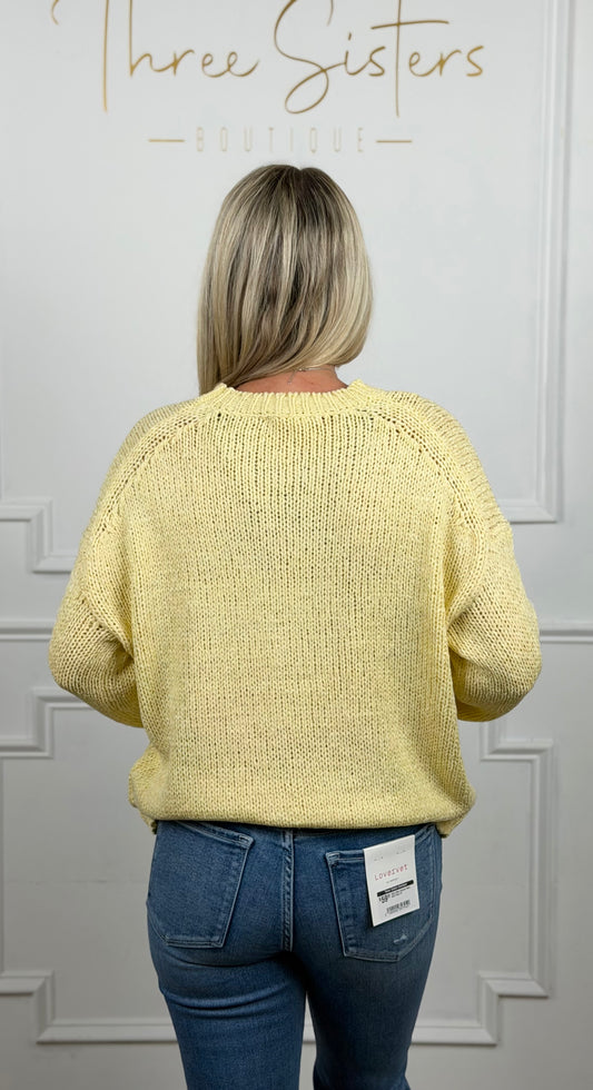 Lemon Mock Neck Lightweight Sweater