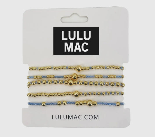 Lulu Mac Multi Color Bracelet Stack, Light Blue