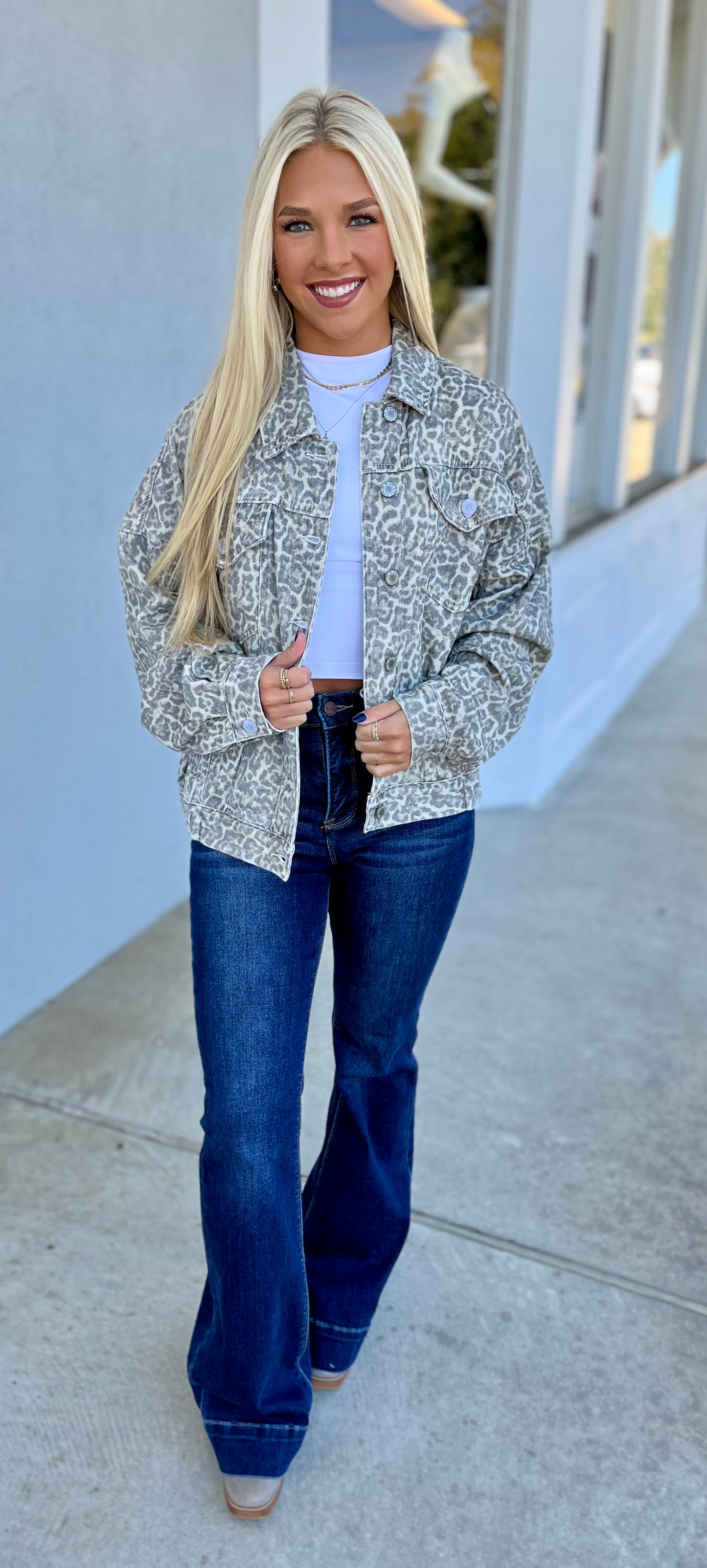 Leopard Denim Jacket