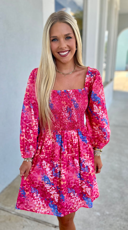 Kaci Floral Bea Smocked Mini Dress