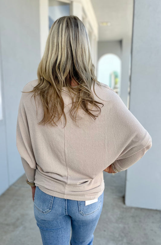 Dolman Comfy Tunic , Taupe