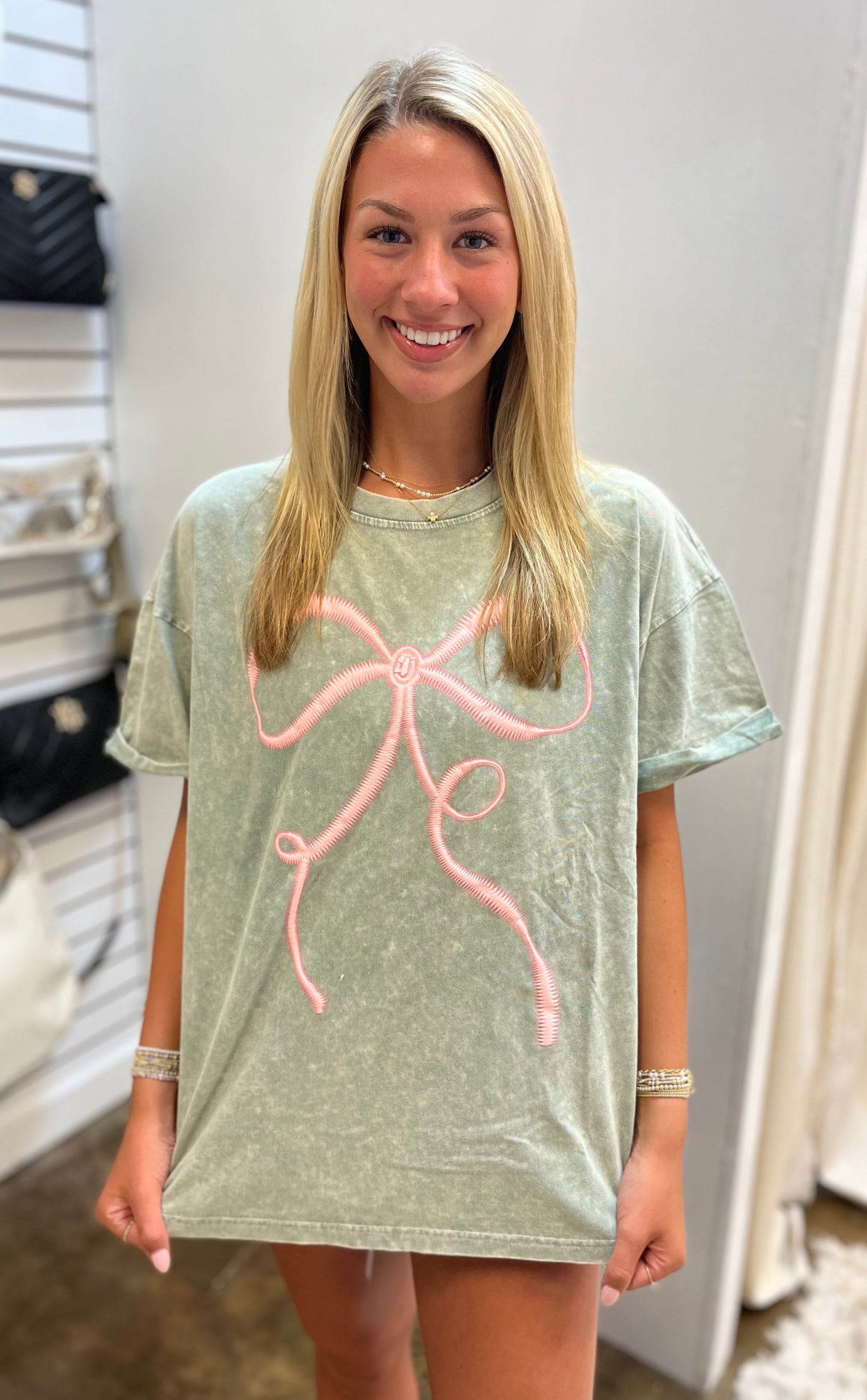 Green Puff Ribbon Graphic Tee