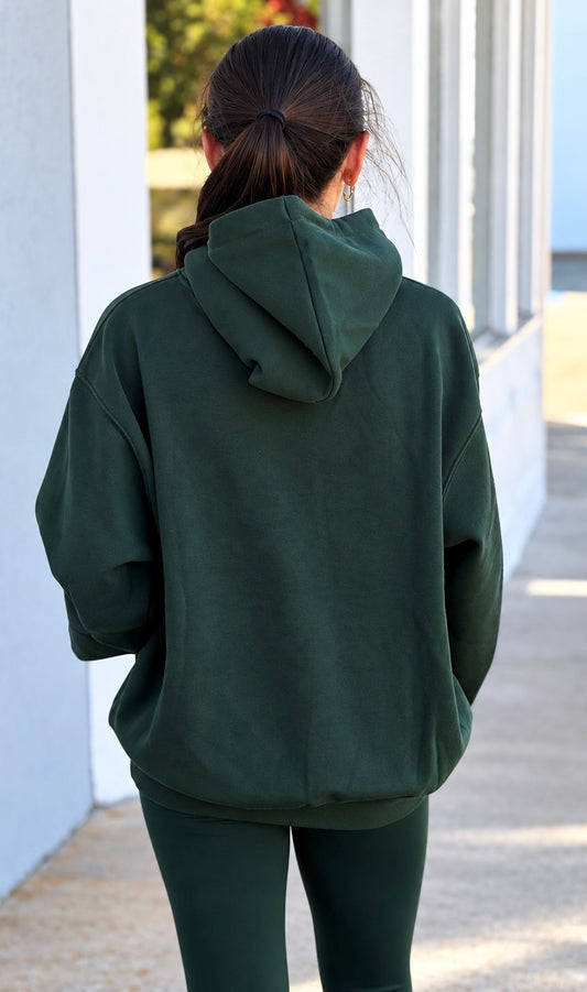 Cotton Blend Drop Shoulder Hoodie, Sycamore