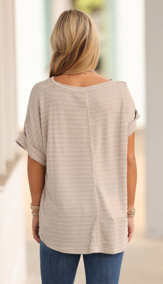 Cream Round Neck Dolman Top