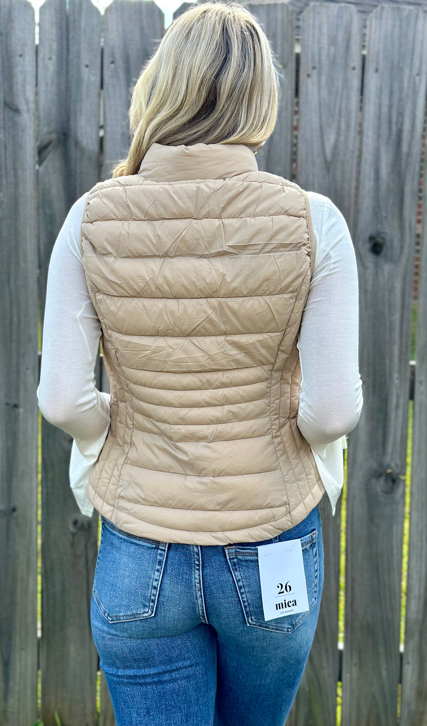 Lightweight Puffer Vest, Khaki