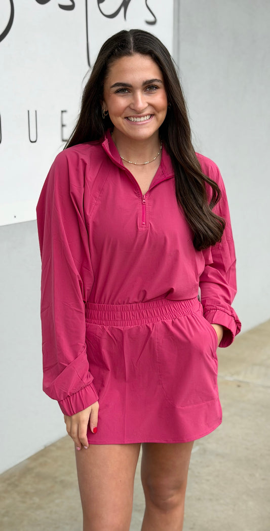 Sculpt Half Zip Pullover , Plum Pink