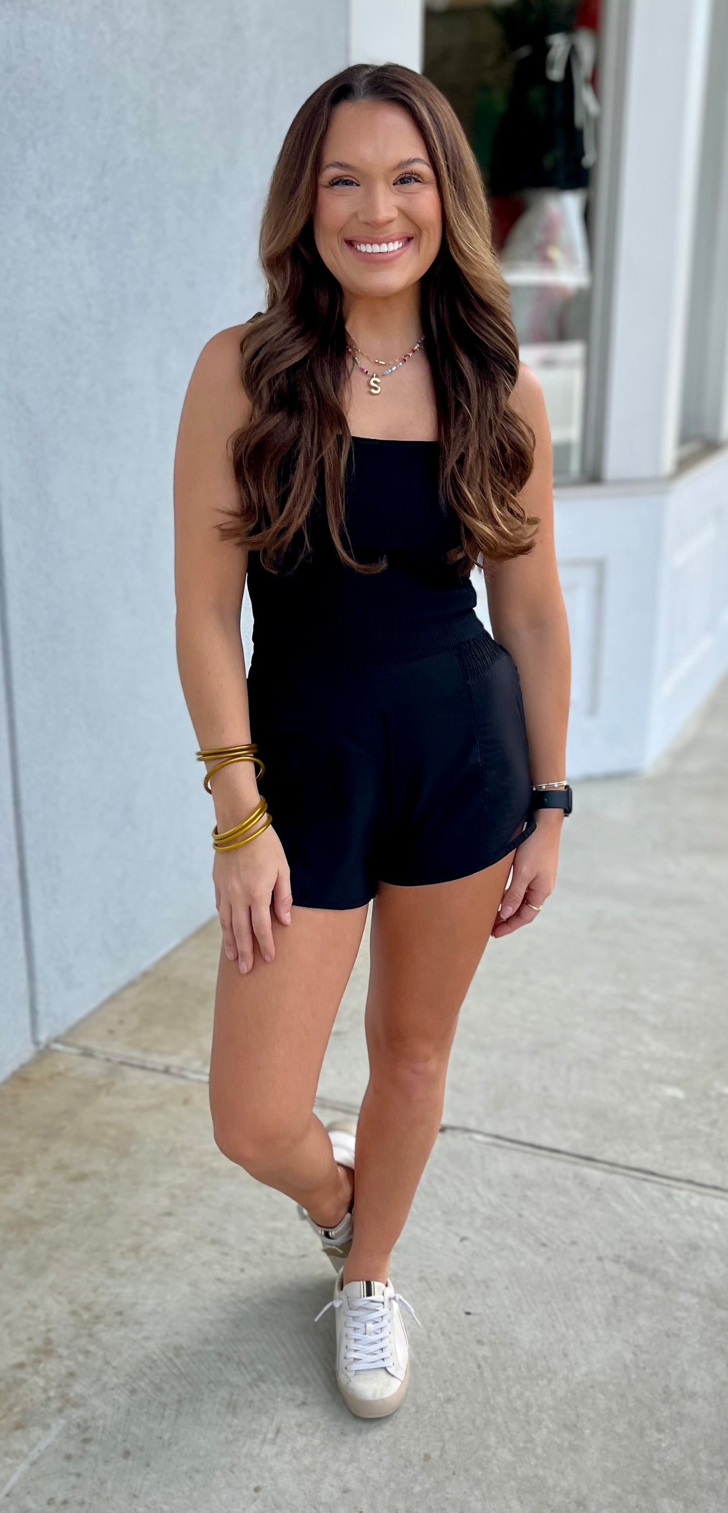 Square Neck Ribbed Crop Top, Black