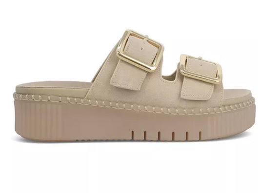 Jacinta Ecru Double Buckle Flatform Sandal