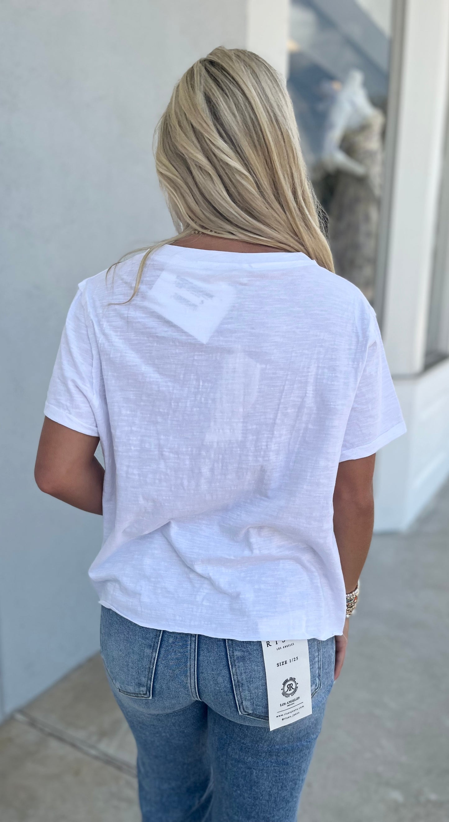 Crew Neck Boxy Cropped Tee, White