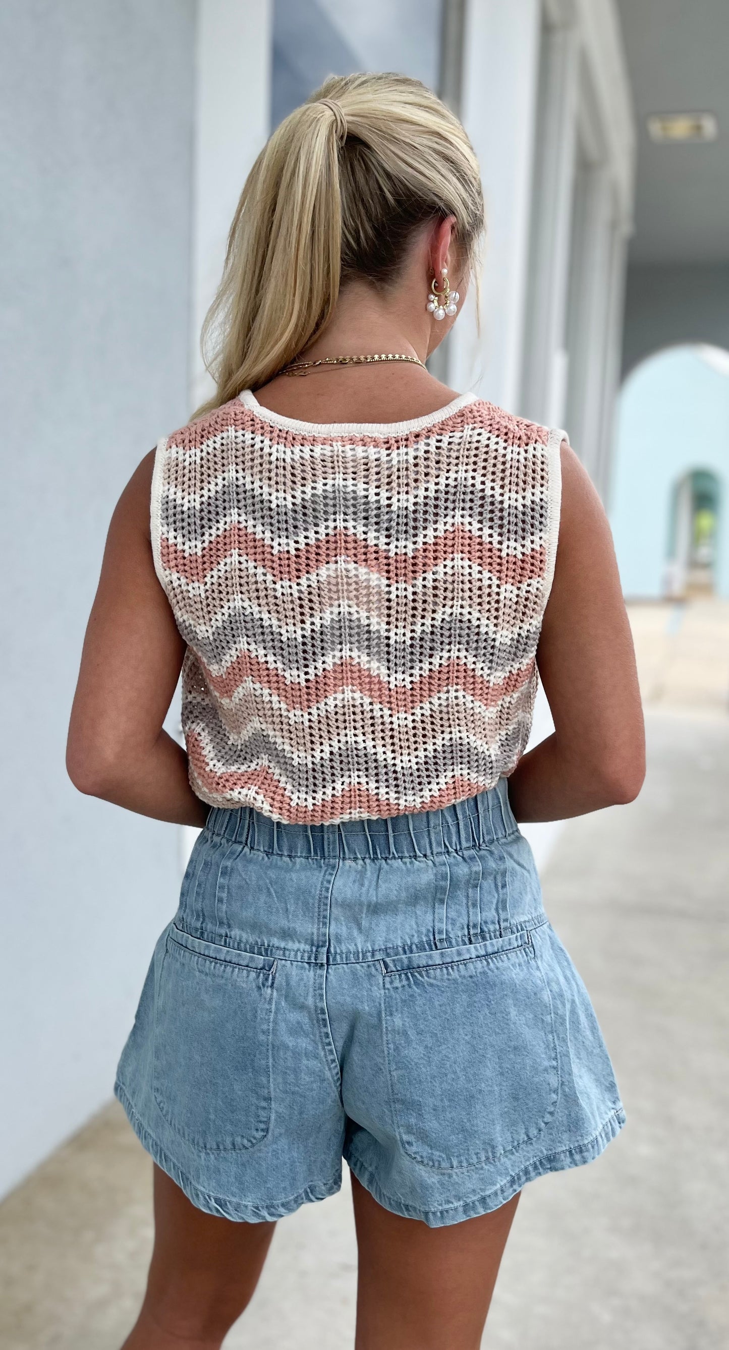 Flared Denim Shorts