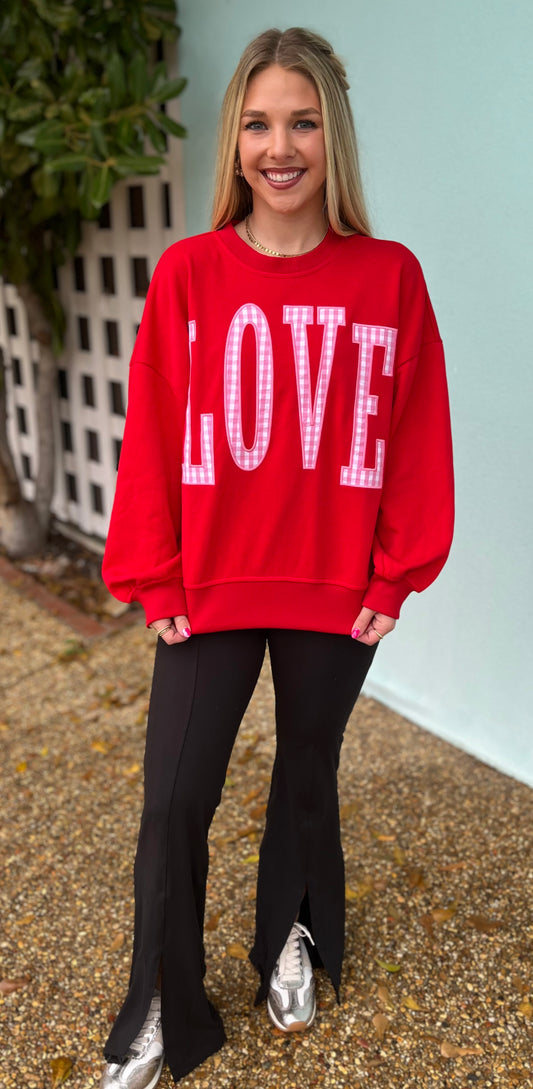Red Love Patch Sweatshirt
