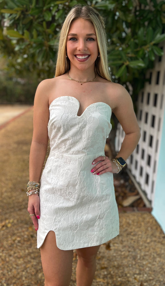 White Puzzle Mini Dress