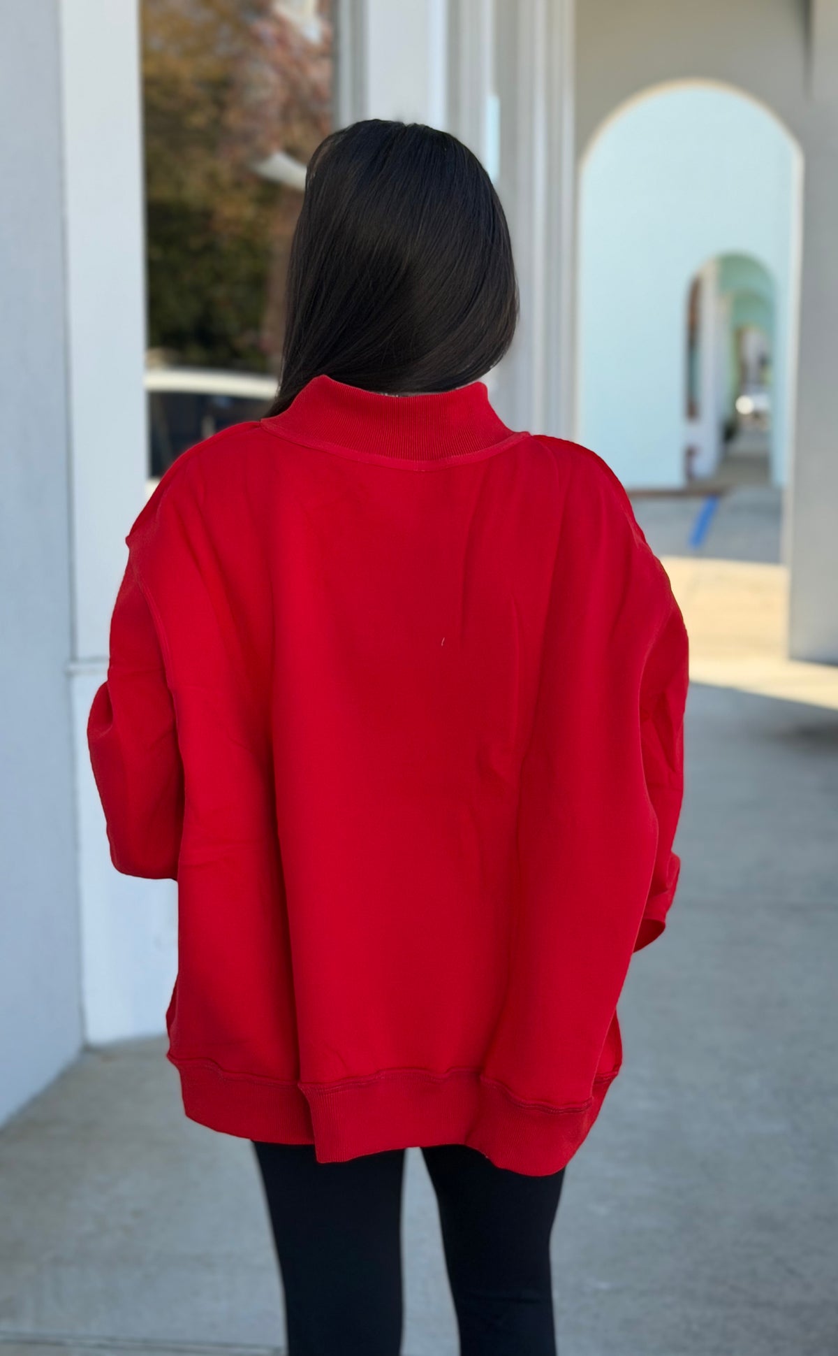 Red Mississippi Mock Neck Sweatshirt