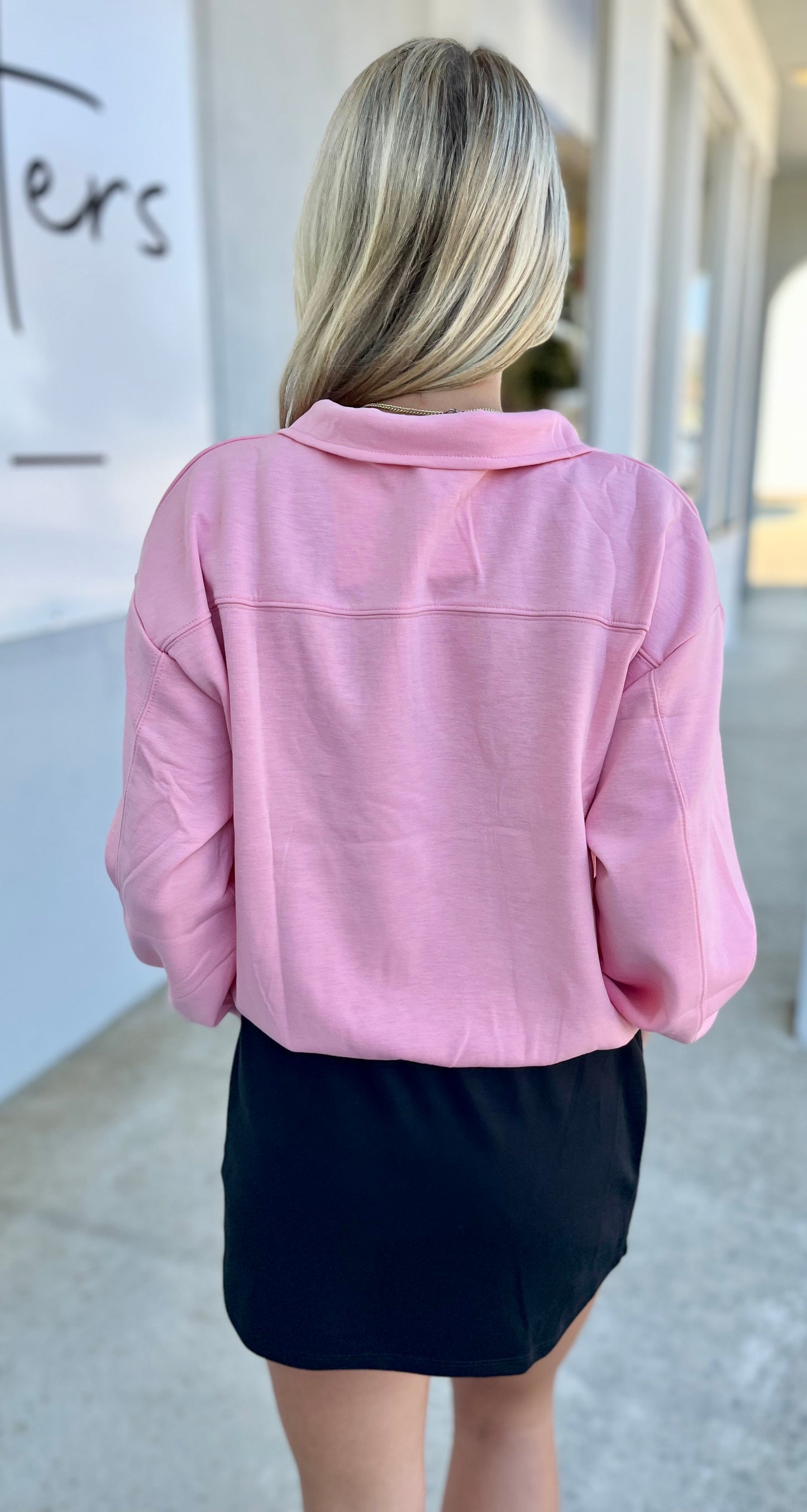 Scuba Half Zip Pullover, Dk Pink