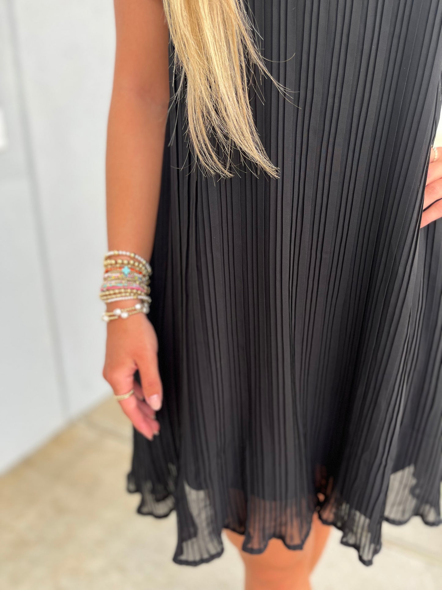 Black Flutter Sleeve Dress