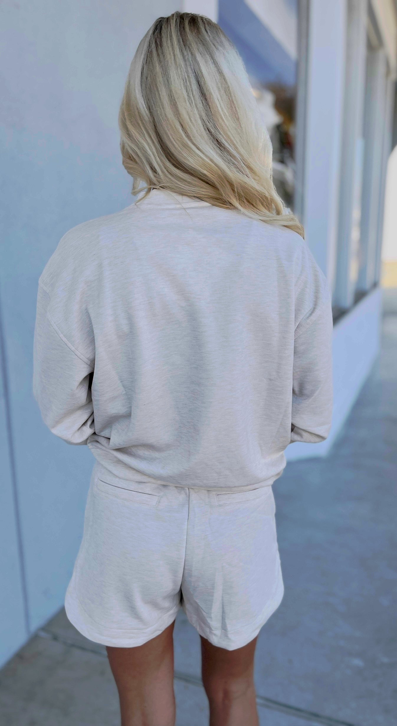 Scuba Pullover & Shorts SET, H Beige