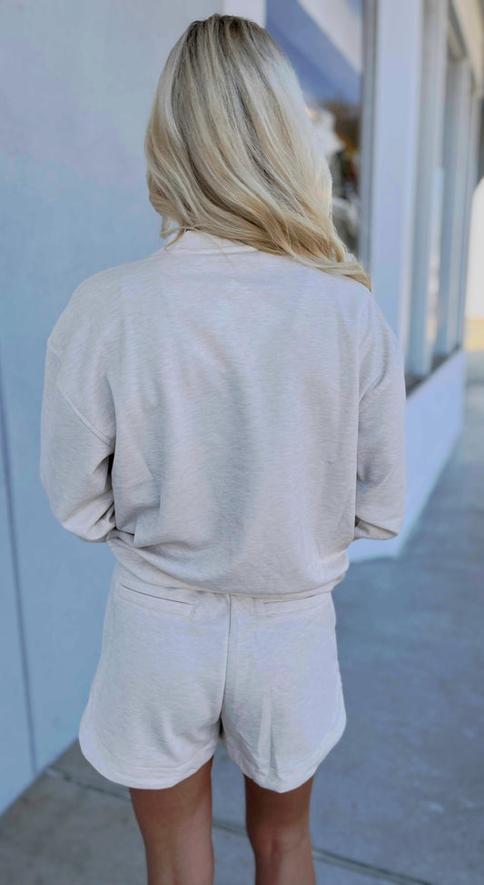 Scuba Pullover & Shorts SET, H Beige