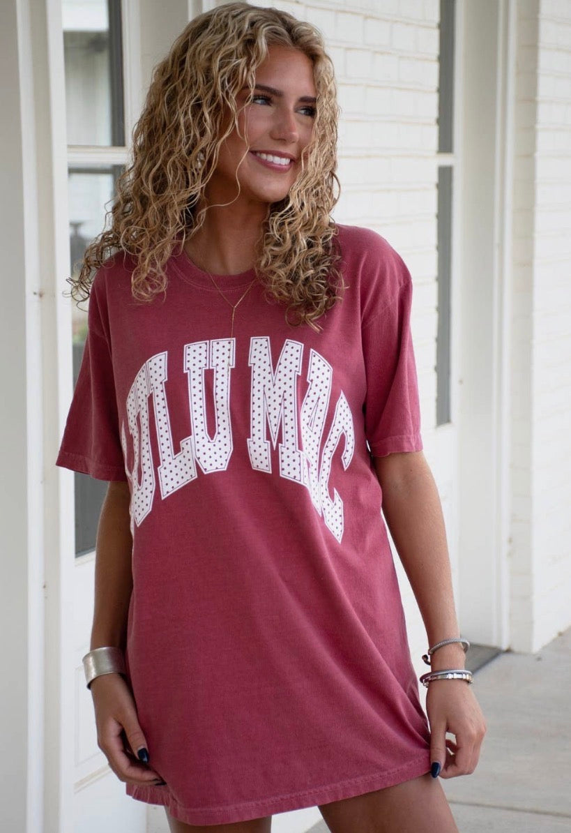 Lulu Mac Polka Dot Tee, Crimson