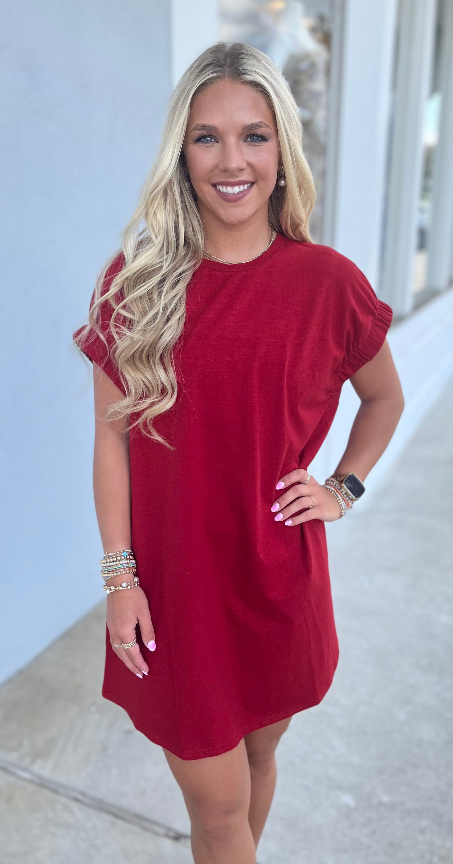 Crimson Knit Dress