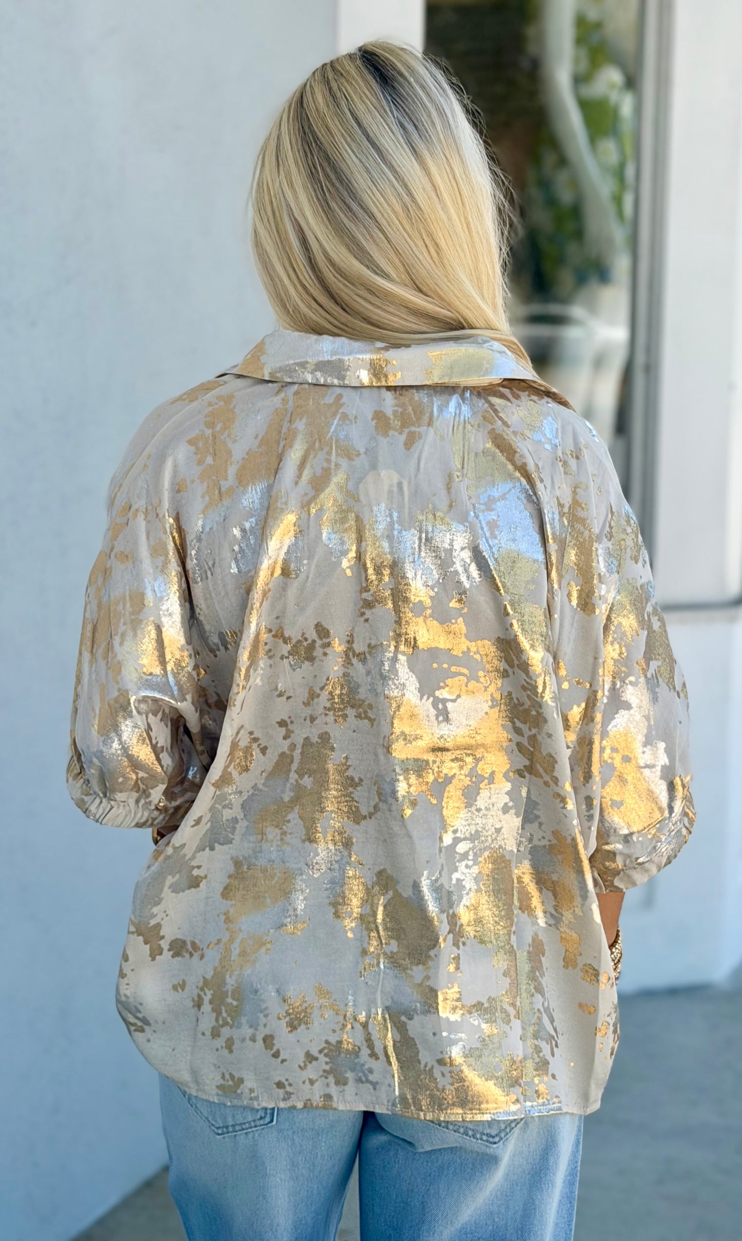 Pearl Multi Color Foil Blouse