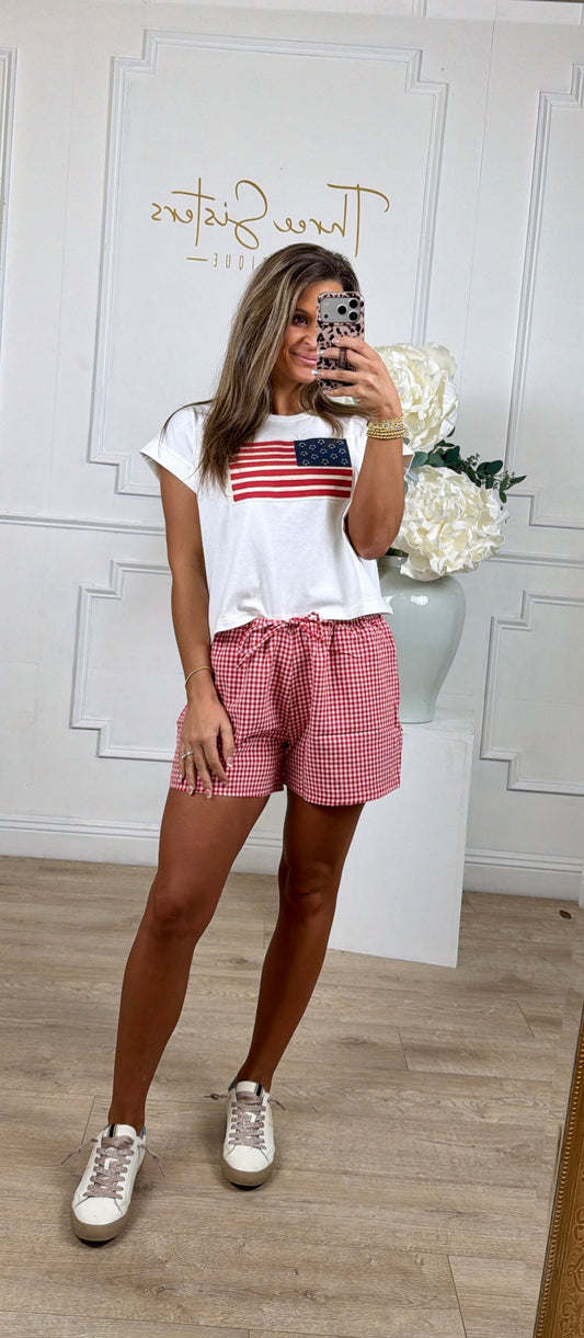 Red Gingham Shorts