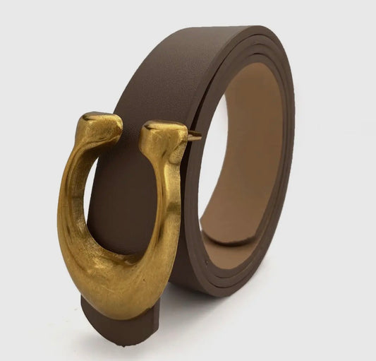 Retro U Belt Buckle, Khaki