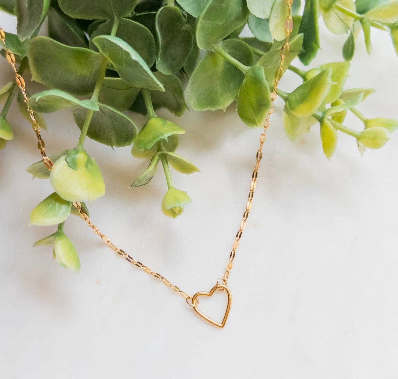 Delicate Gold Heart Chain Necklace