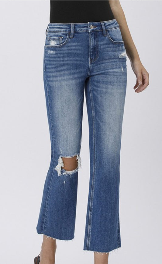 High Rise Kick Flare W Hole