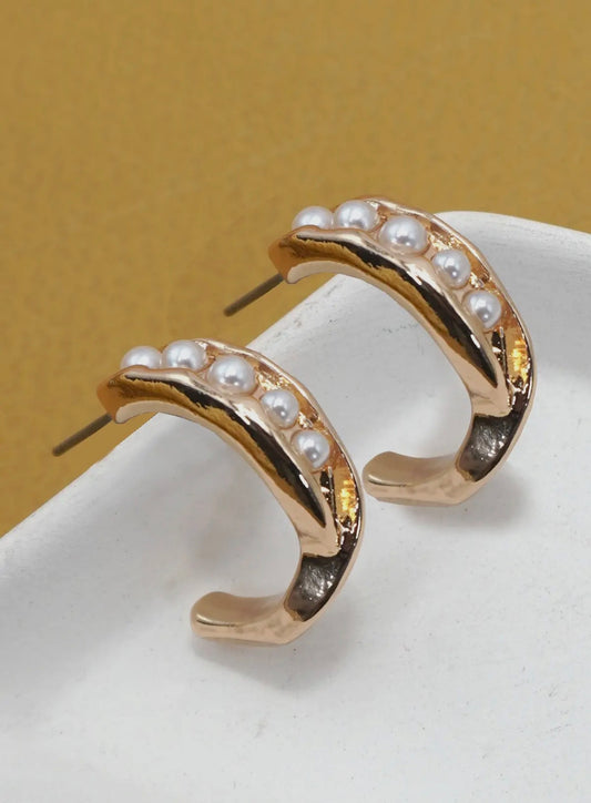 Intertwined Pearl Hoops