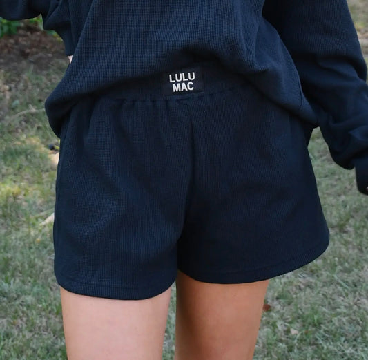 Waffle Lulu Mac Shorts, Black