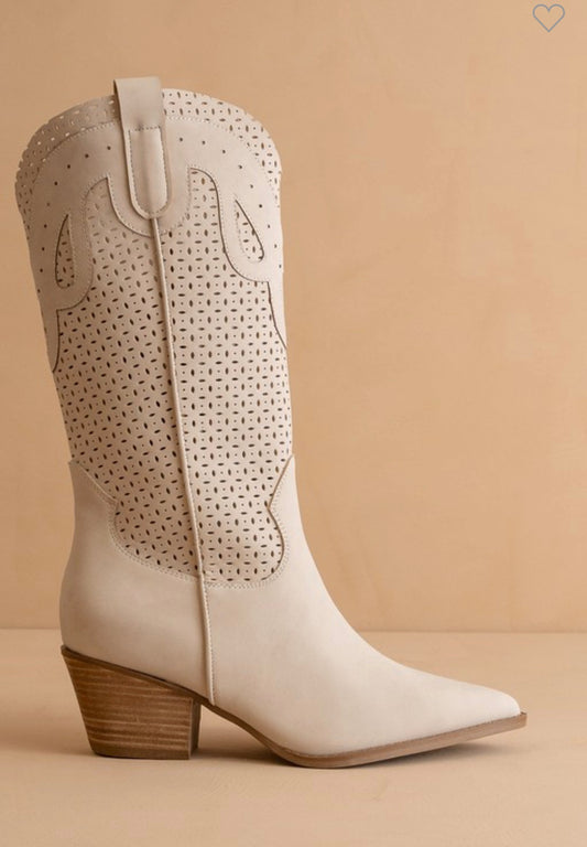 Gabby Light Grey Western Boot