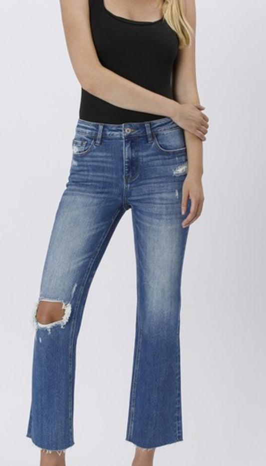 High Rise Kick Flare W Hole