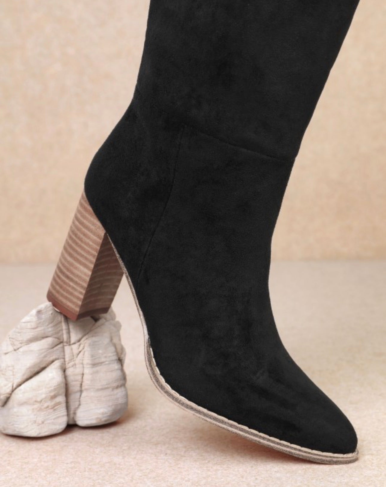 Black Naya Suede Tall Boot
