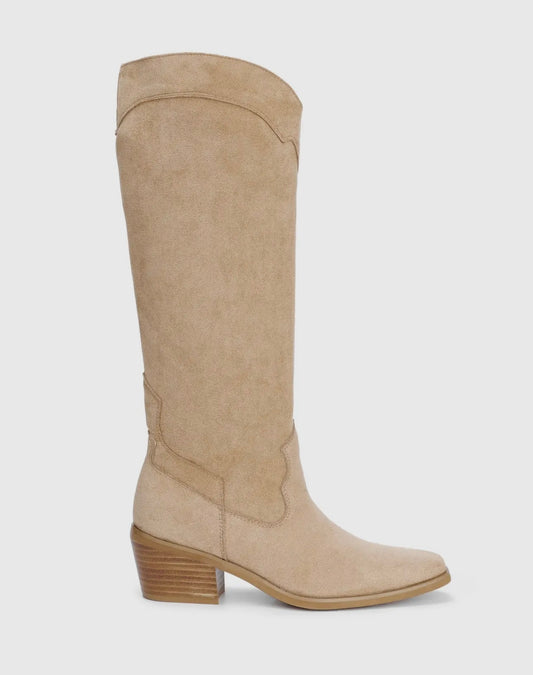 Juliette Beige Modern Western Tall Boots