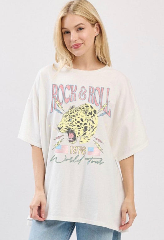 Rock N Roll 1976 World Tour Leopard Tee