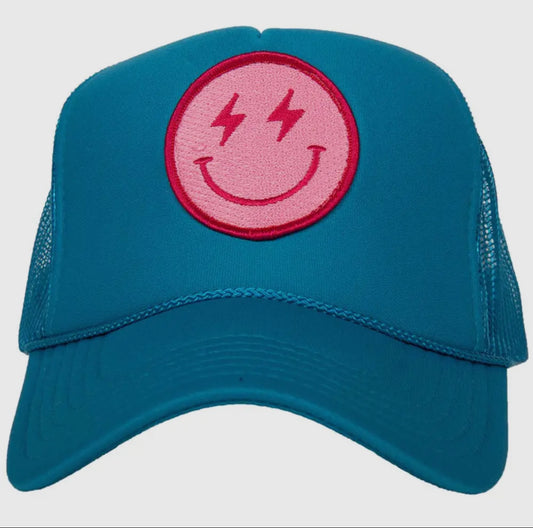 Blue/Pink Smiley Hat