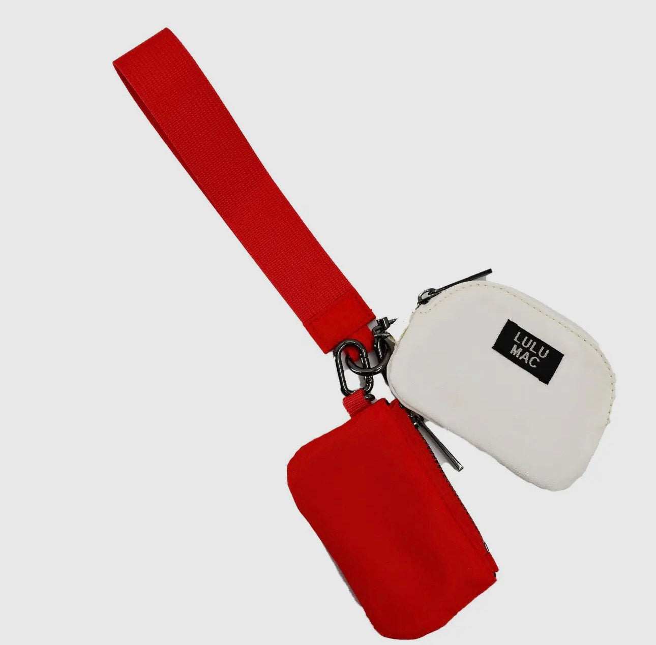 Lulu Mac Double Pouch Wristlets , Cardinal/Ivory