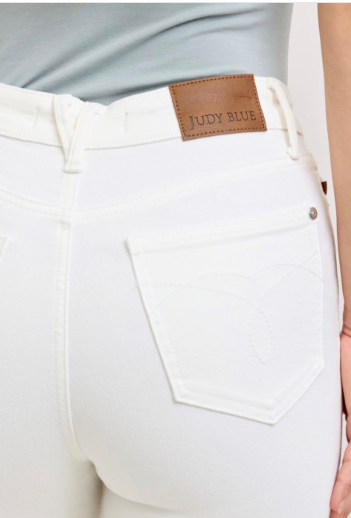 White Tummy Control Ankle Straight Jeans