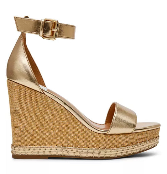 Tammara Gold Metal Wedges