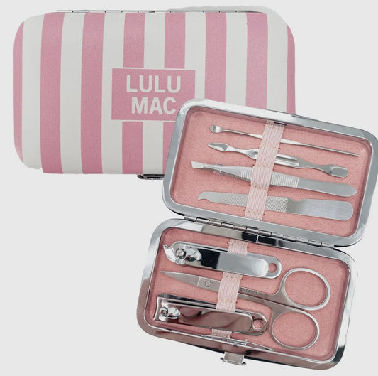 Stripe Darby Manicure Set Lulu Mac , Pink