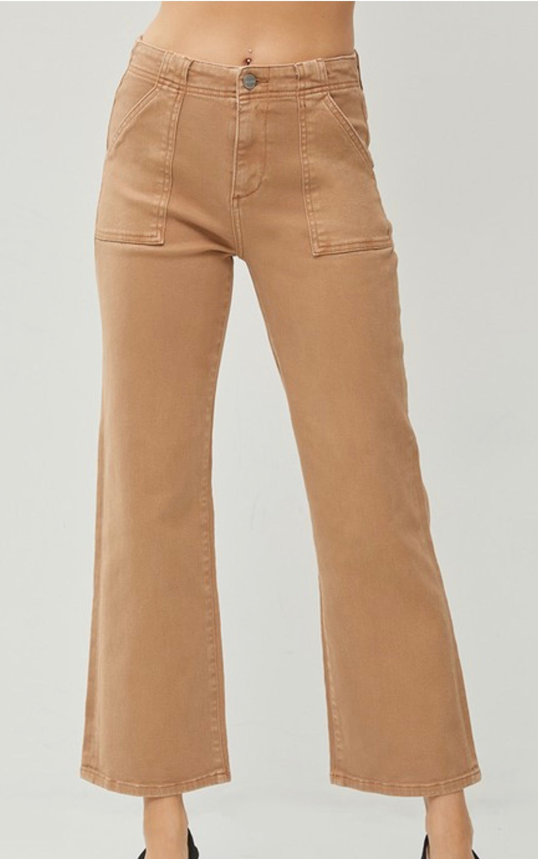 Cocoa High Rise Patch Pocket Ankle Flare Pants