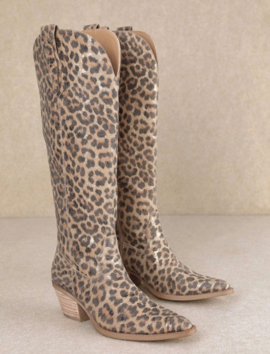 Tess Leopard Samara Stitch Boots